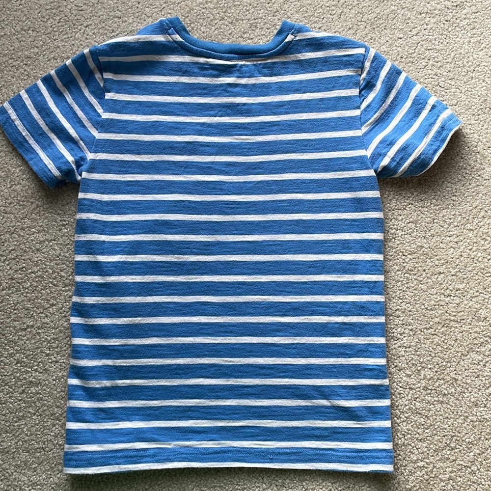 Janie and Jack Blue Stripe Shirt. Size 7 - Picture 4 of 4